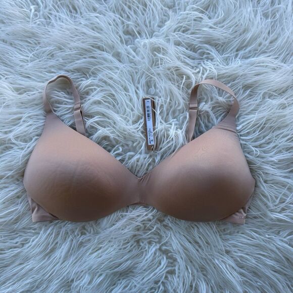 Skims Wireless Form Pushup Plunge Bra Clay Size 40D - Picture 2 of 9